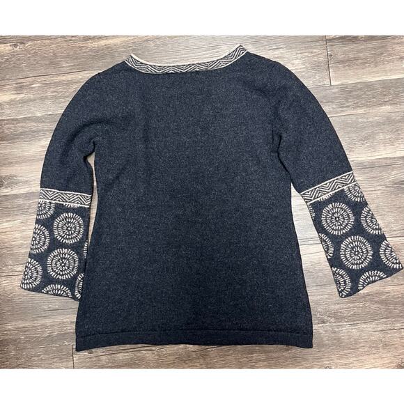 Krimson Klover 100% Merino Wool Sweater Nordic Sleeve V-Neck Boho M/L Cabincore - Picture 3 of 8